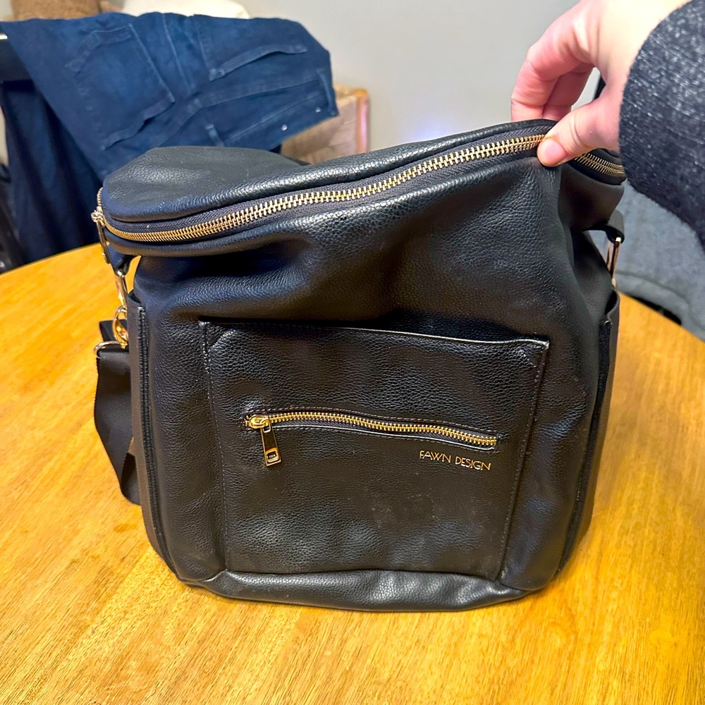Fawn Design Black Diaper Bag